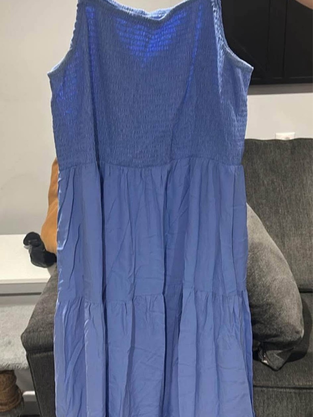 Maurices Blue Smocked Tiered Maxi Dress